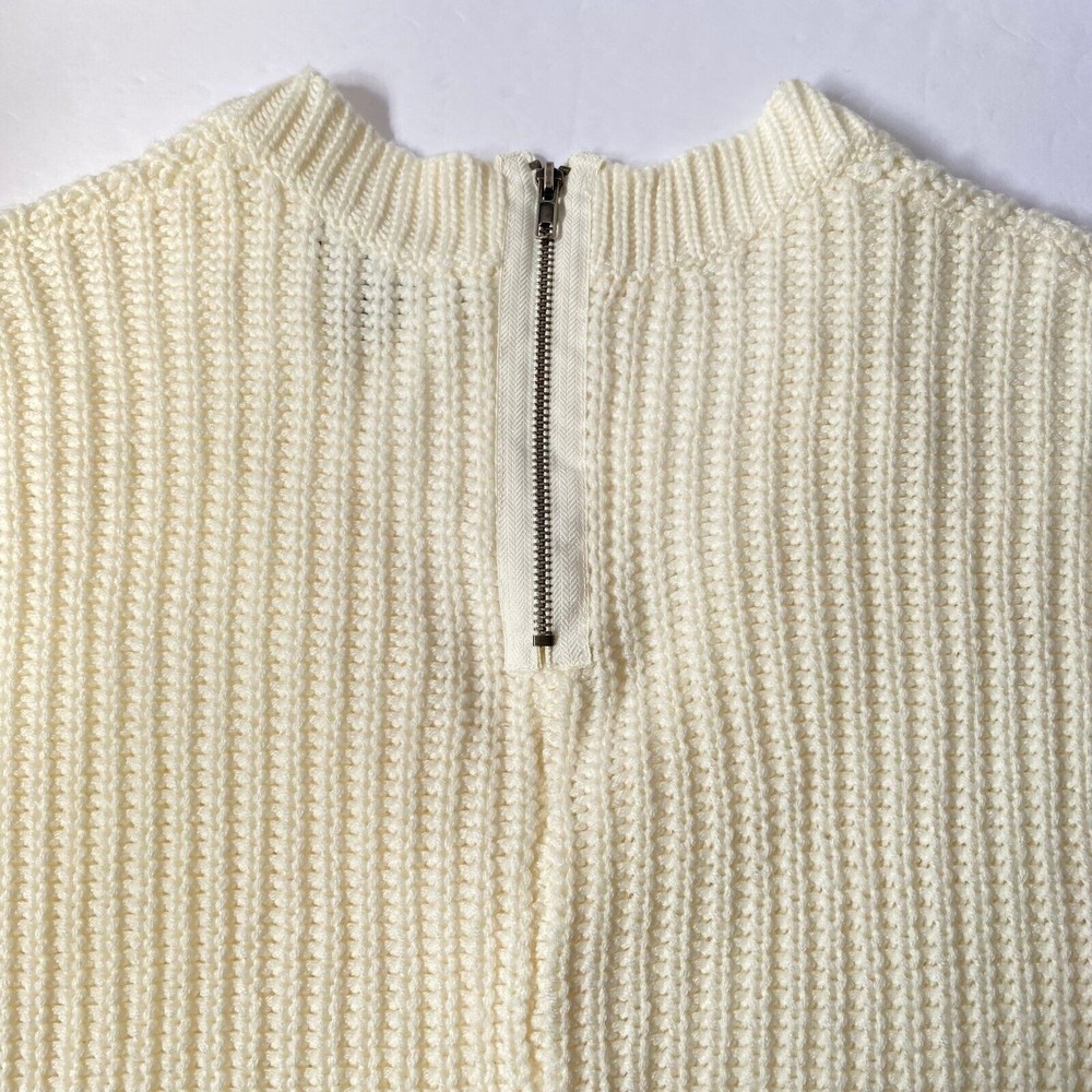 Nine West Jeans Sweater Womens Large Cream Cable Knit V Neck Dolman 3/4 Sleeves - Picture 6 of 11